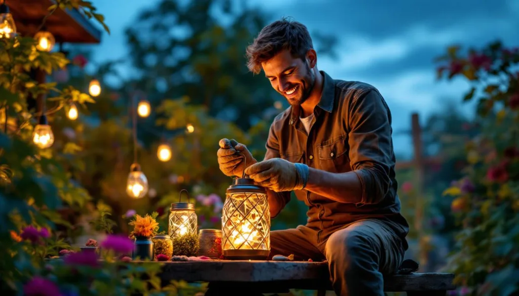 entdecken sie, wie ein gärtner küchenabfälle kreativ in bezaubernde gartenlaternen verwandelt – nachhaltige und inspirierende tipps für ihren garten.