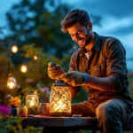 entdecken sie, wie ein gärtner küchenabfälle kreativ in bezaubernde gartenlaternen verwandelt – nachhaltige und inspirierende tipps für ihren garten.