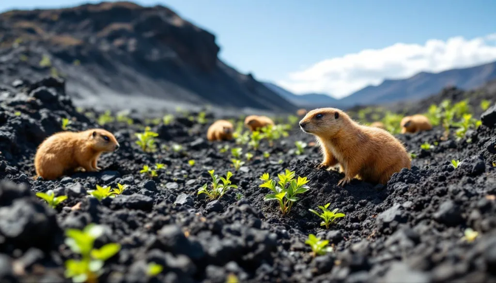 erfahren sie, wie ein paar erdhörnchen es geschafft haben, einen zerstörten vulkan durch natürliche prozesse wieder in eine grüne oase zu verwandeln.